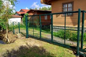 Каркас ворот откатных Стандарт 1,9х5,4 м с калиткой под 3Д-сетку 