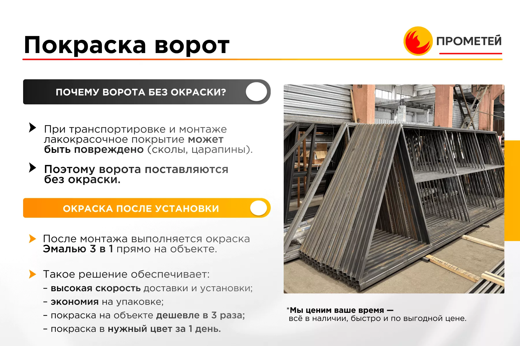 Откатные ворота под жалюзи, каркас 6 м 