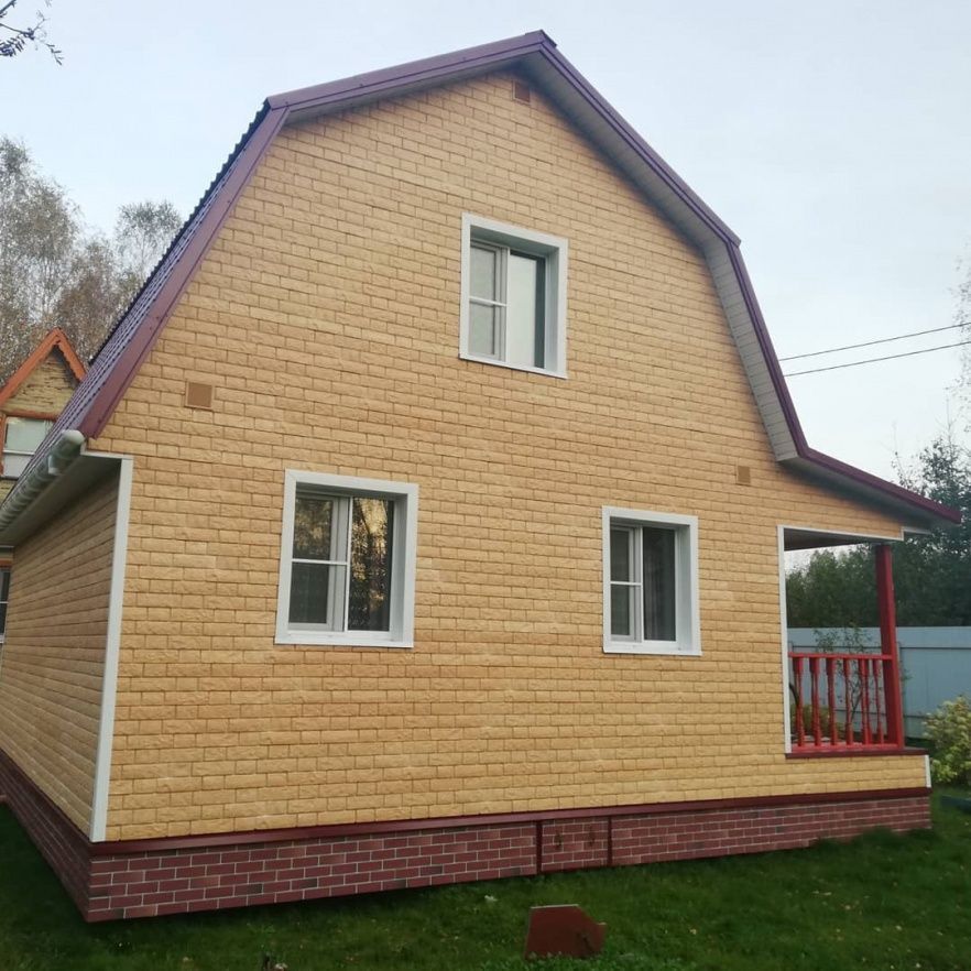 Сайдинг LUX под камень, Bergart, пекан 