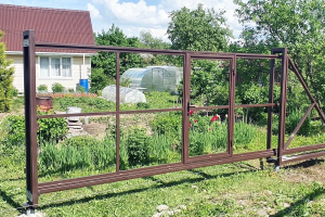 Каркас ворот откатных Стандарт 1,9х5,4 м с калиткой под штакетник 