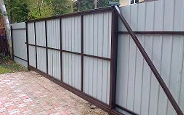 Откатные ворота профнастил