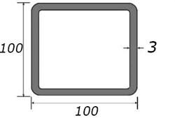 Труба профильная 100-100-3