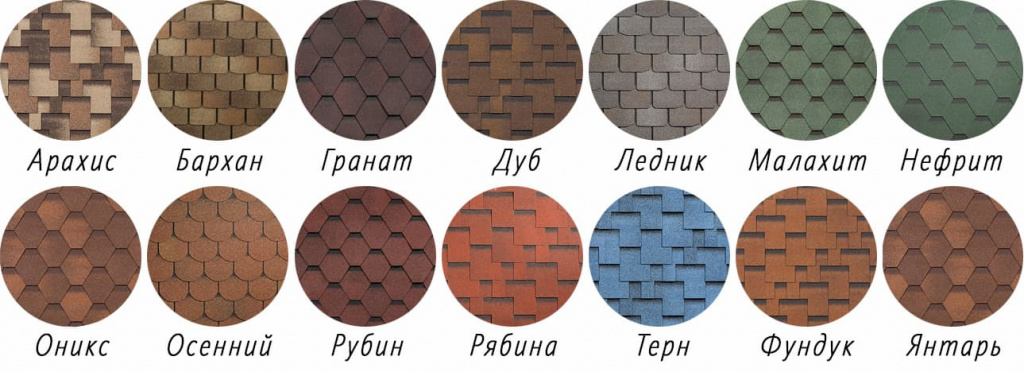 Цвета мягкой кровли