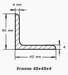 Уголок 45х45х4